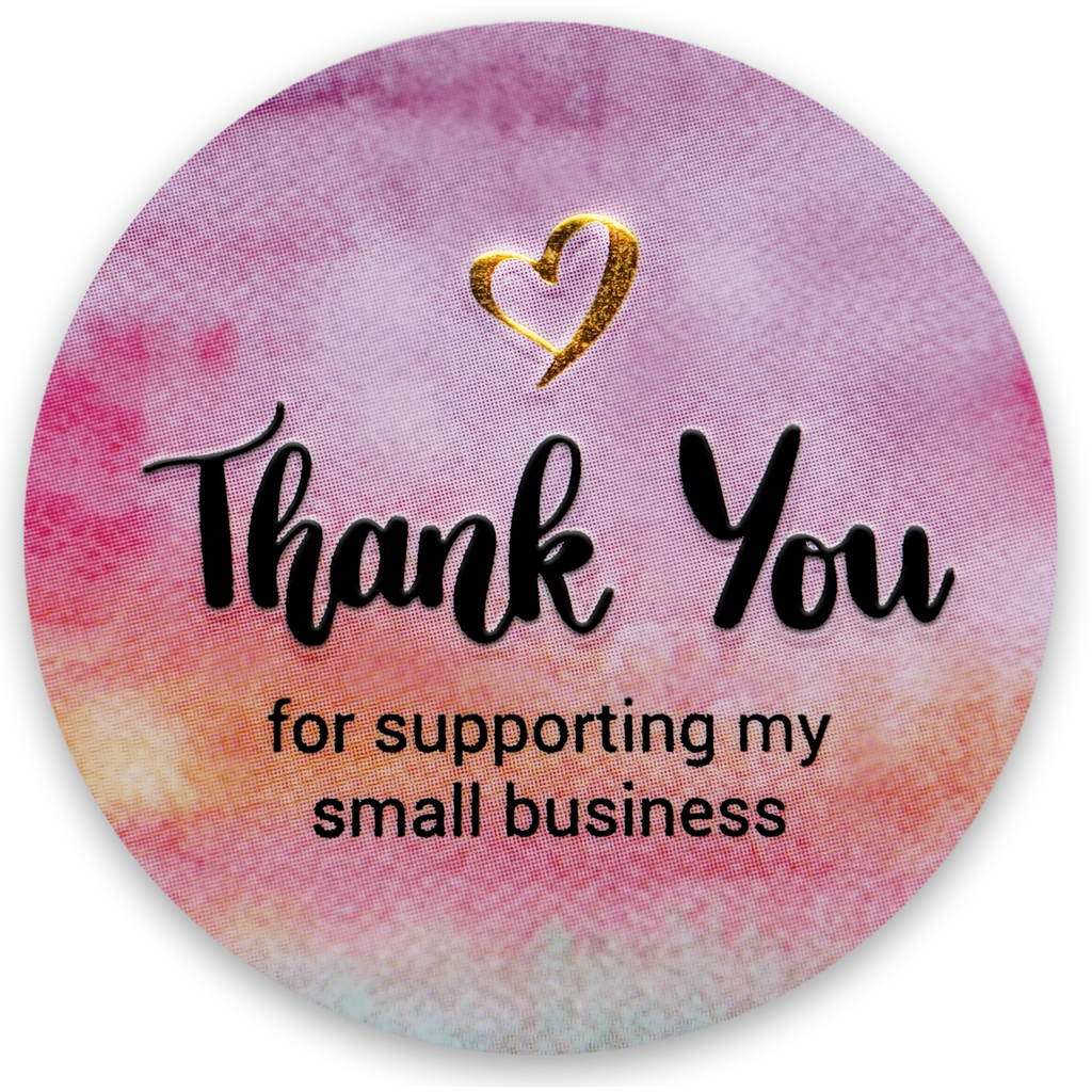 Modern 5th - Thank You for Supporting My Small Business Sticker Labels, Watercolor with Golden Heart (1.5" Round-400 Label Per Roll), Perfect for Online, Retail Store, Handmade Goods, Bakery and More…