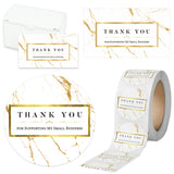 Modern 5th - 500PCS Thank You for Supporting My Small Business Cards and Stickers Set, Gold Marble Design (3.5 x 2 inches 100pcs Cards and 1.5