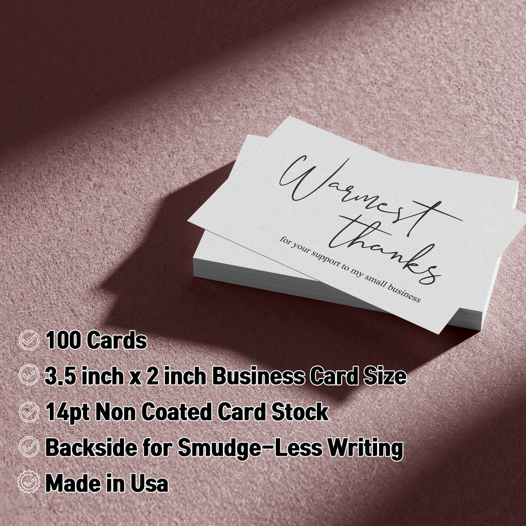 100 Pieces Thank You For Supporting My Small Business Cards, Customer  Package Inserts, 3.5 X 2 Inch