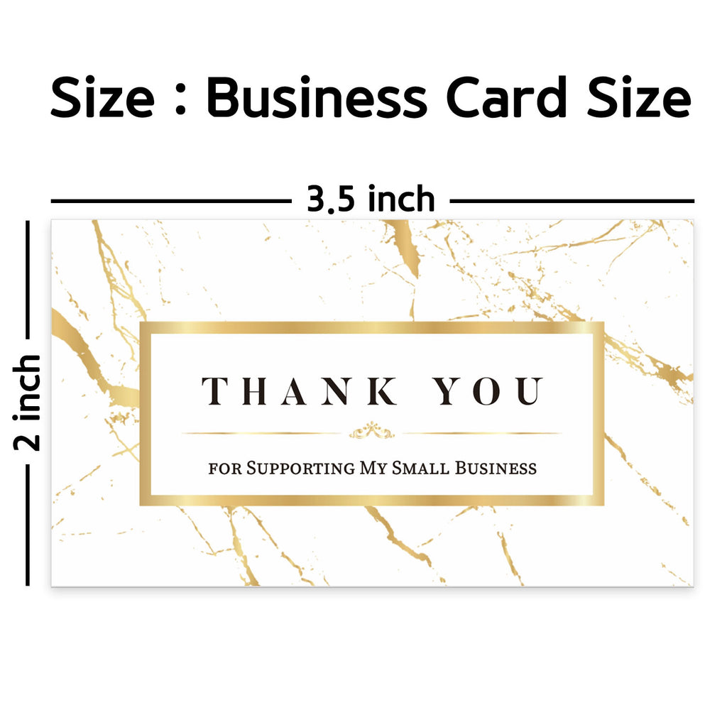 Modern 5th - Thank You for Supporting My Small Business Cards, Matt Marble Design (3.5 x 2 Inches - 100 Business Card Sized) for Online, Retail Store, Handmade Goods, Customer Package Inserts and More