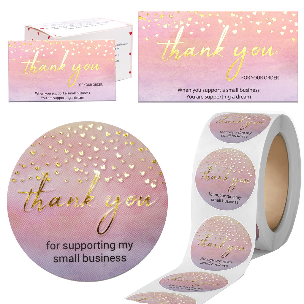 Modern 5th - 500PCS Thank You for Supporting My Small Business Cards a